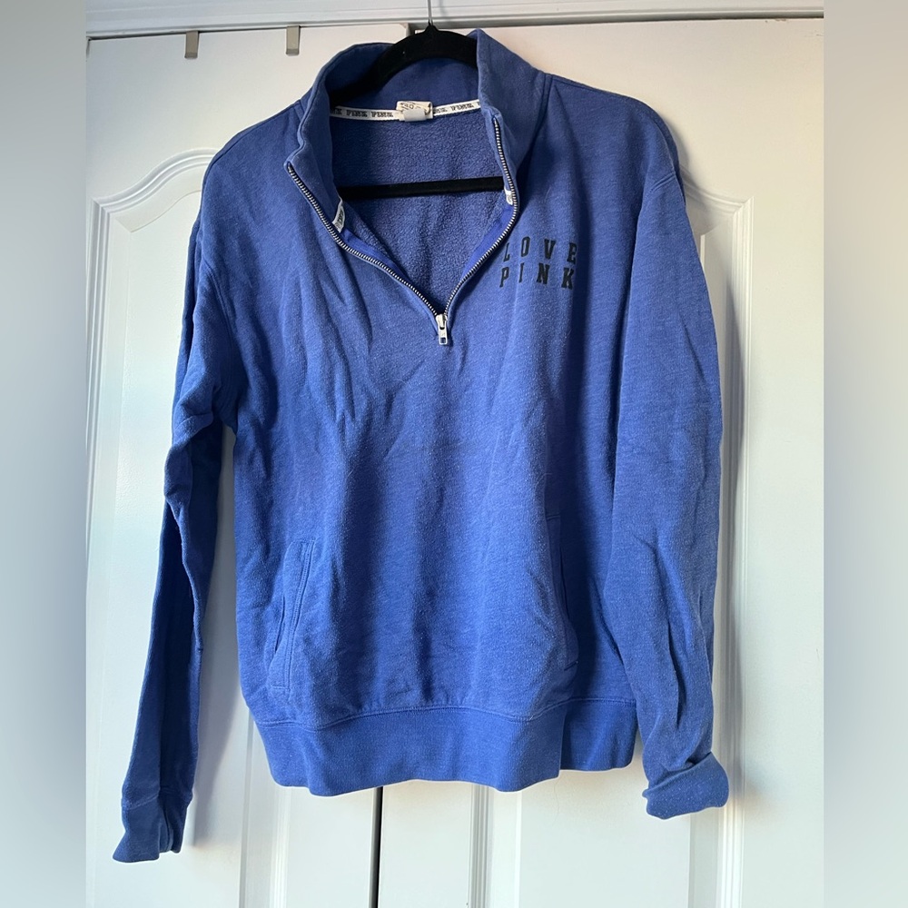 PINK Victoria's Secret Women’s Zip-Up Sweater in Blue